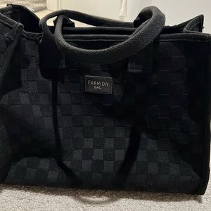 SHEIN Black Checkerboard Tote